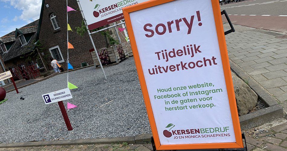 Kersenverkoop tijdelijk gesloten